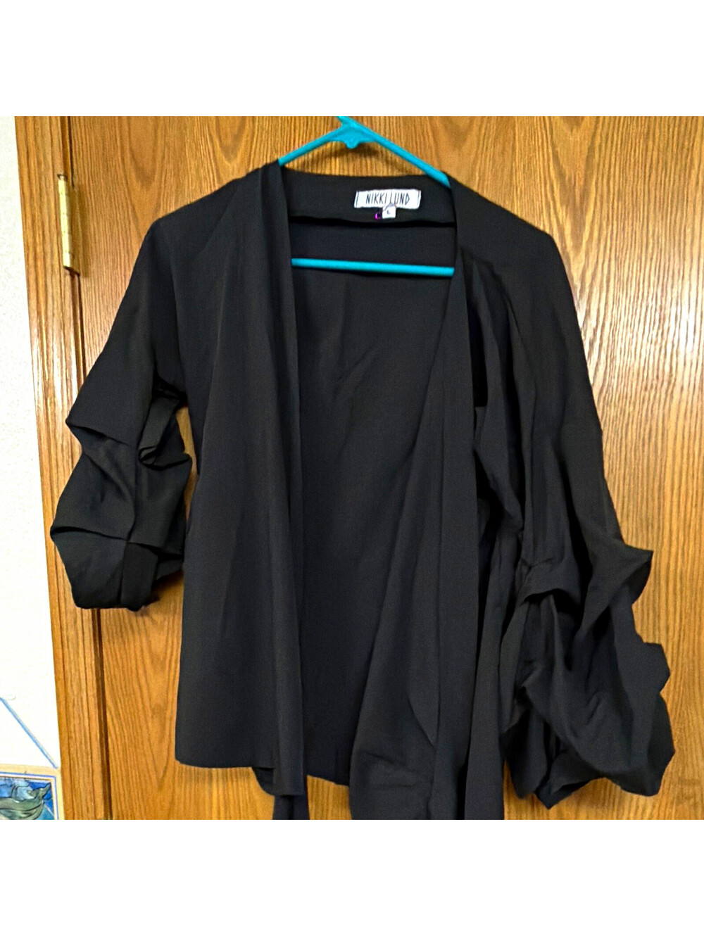 Nikki Lund Anna tie waist wrap top Black size L